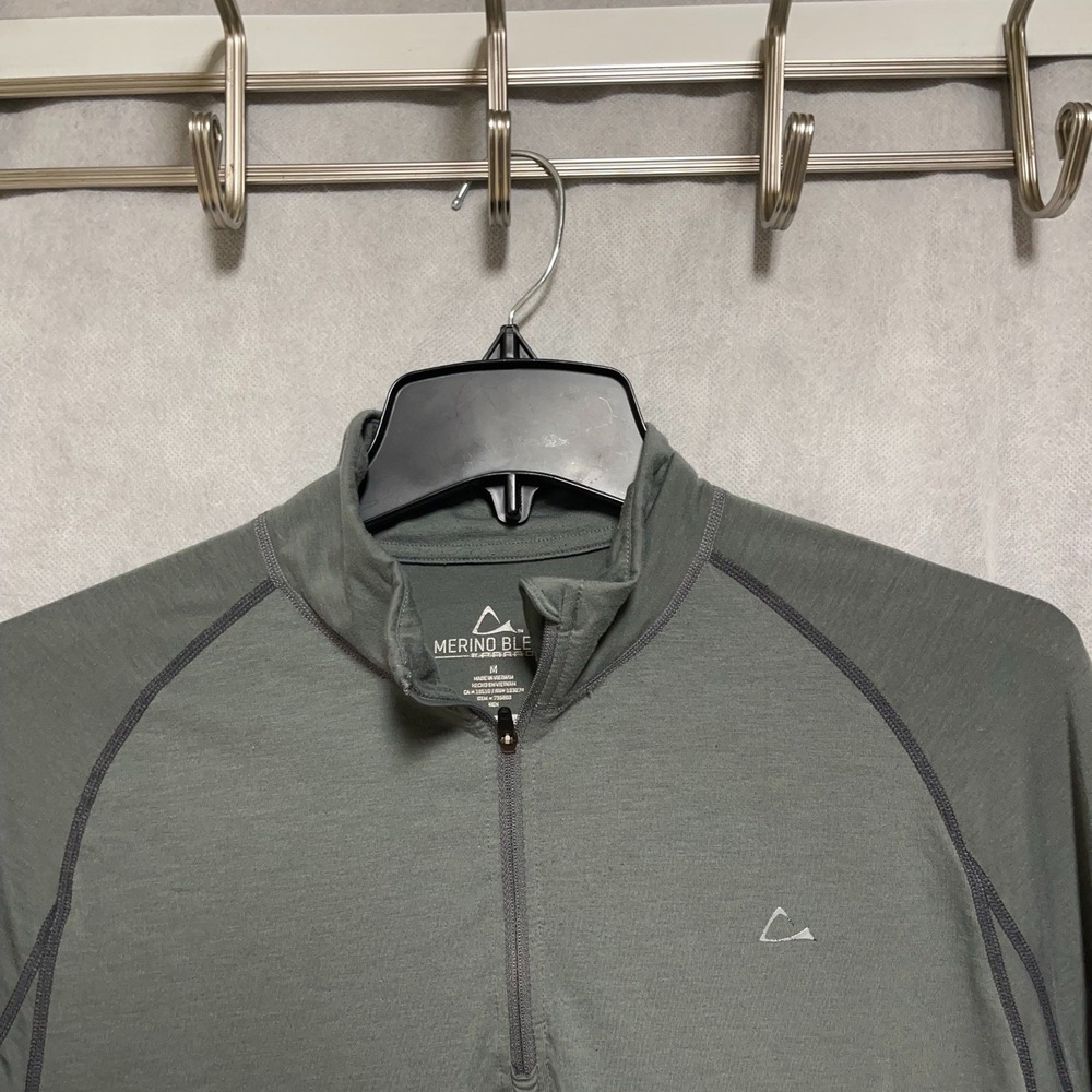 Paradox Sweater Men M Gray 1/4 Zip Merino‎ Blend Dri Release Performance Layer